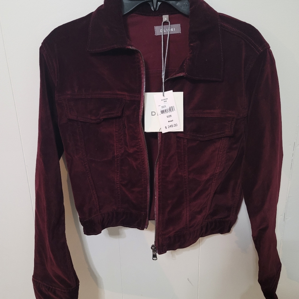 DL 1961 NWT Velvet Bomber Jacket. Size Small